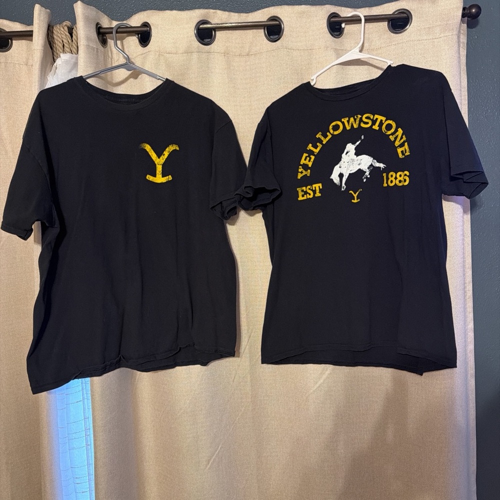 Black Graphic Tee with Yellow Logo